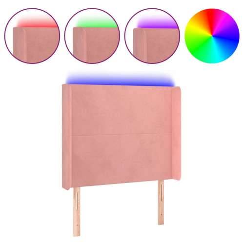 LED uzglavlje ružičasto 103x16x118/128 cm baršunasto - Ružičasta 103 x 16 x 118/128 cm 1 Cijena