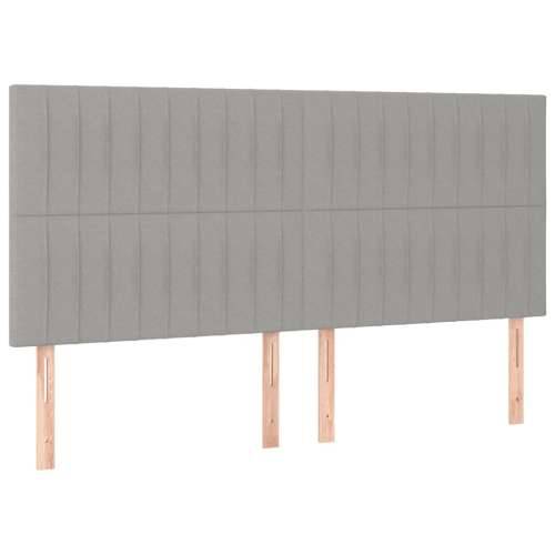 Krevet box spring s madracem LED svjetlosivi 180x200 cm tkanina - Svjetlosiva 180 x 200 cm Okomite pruge Cijena