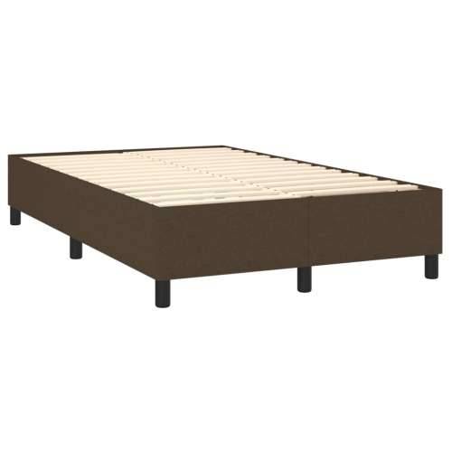 Krevet box spring s madracem LED tamnosmeđi 120x200 cm tkanina - Tamno smeđa 120 x 200 cm Okomite pruge Cijena