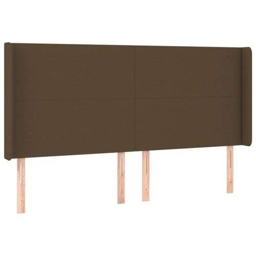 Krevet box spring s madracem LED tamnosmeđi 200x200 cm tkanina - Tamno smeđa 200 x 200 cm Gladak dizajn Cijena