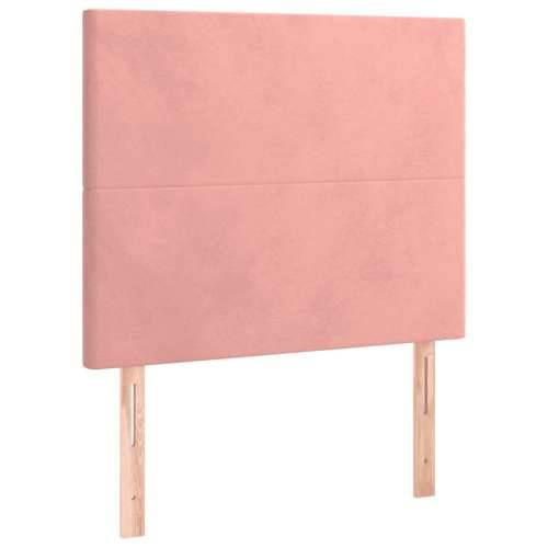Krevet box spring s madracem LED ružičasti 120x200cm baršunasti - Ružičasta 120 x 200 cm Gladak dizajn Cijena