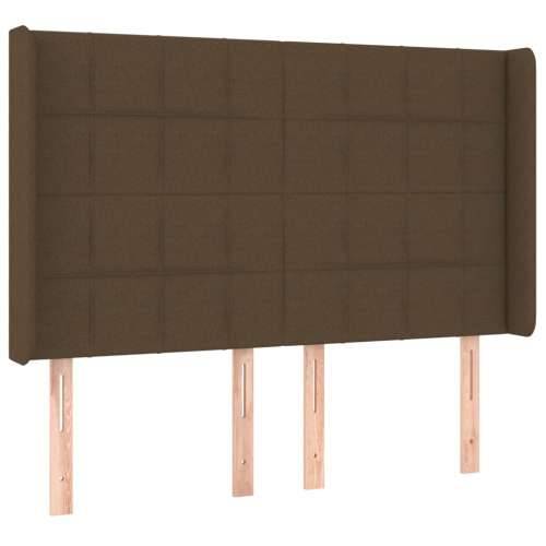Krevet box spring s madracem LED tamnosmeđi 140x190 cm tkanina - Tamno smeđa 140 x 190 cm Blok s kvadratima Cijena