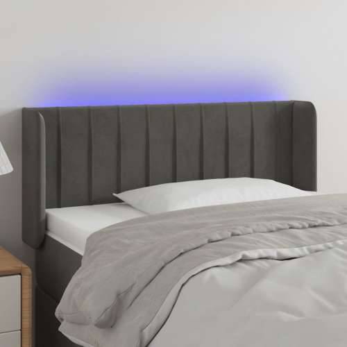 LED uzglavlje tamnosivo 103x16x78/88 cm baršunasto - Tamno siva 103 x 16 x 78/88 cm 1 Cijena