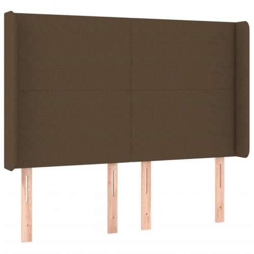 Krevet box spring s madracem LED tamnosmeđi 140x200 cm tkanina - Tamno smeđa 140 x 200 cm Gladak dizajn Cijena