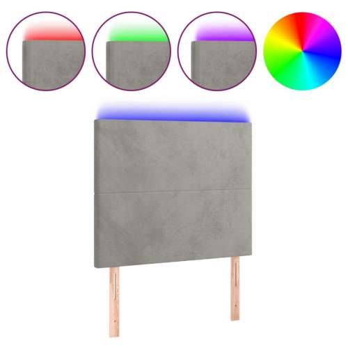 LED uzglavlje svjetlosivo 80x5x118/128 cm baršunasto - Svjetlosiva 80 x 5 x 118/128 cm 1 Cijena