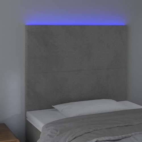 LED uzglavlje svjetlosivo 80x5x118/128 cm baršunasto - Svjetlosiva 80 x 5 x 118/128 cm 1 Cijena
