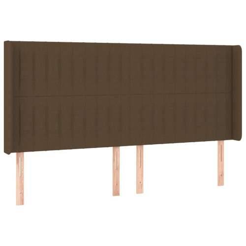 Krevet box spring s madracem LED tamnosmeđi 200x200 cm tkanina - Tamno smeđa 200 x 200 cm Okomite pruge Cijena
