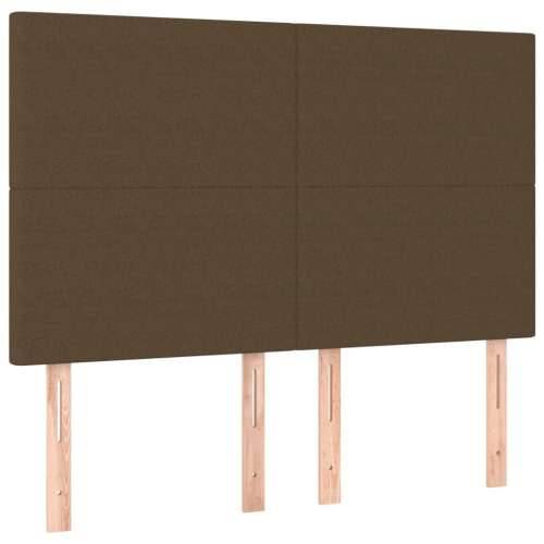 Krevet box spring s madracem LED tamnosmeđi 140x190 cm tkanina - Tamno smeđa 140 x 190 cm Gladak dizajn Cijena