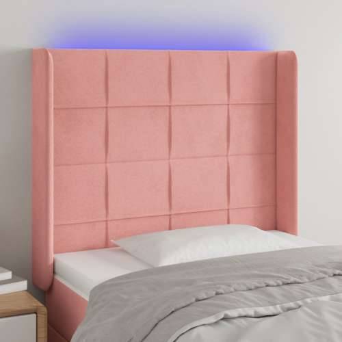 LED uzglavlje ružičasto 83x16x118/128 cm baršunasto - Ružičasta 83 x 16 x 118/128 cm 1 Cijena