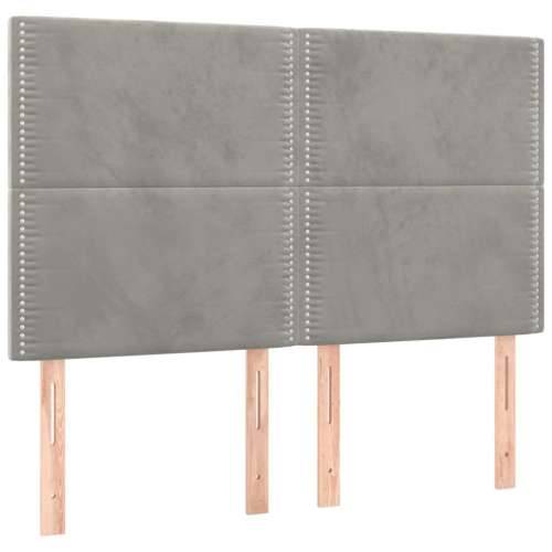 Krevet s oprugama i madracem svjetlosivi 140x190 cm baršunasti - Svjetlosiva 140 x 190 cm Obično s čavlima Cijena
