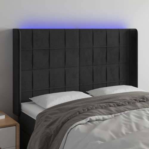 LED uzglavlje crno 147x16x118/128 cm baršunasto - Crna 147 x 16 x 118/128 cm 1 Cijena