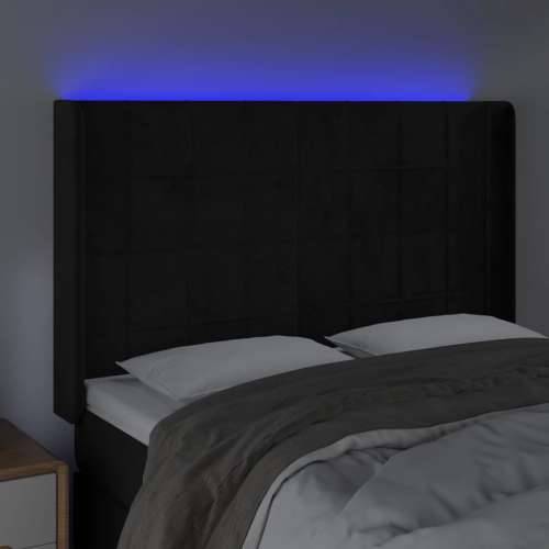 LED uzglavlje crno 147x16x118/128 cm baršunasto - Crna 147 x 16 x 118/128 cm 1 Cijena