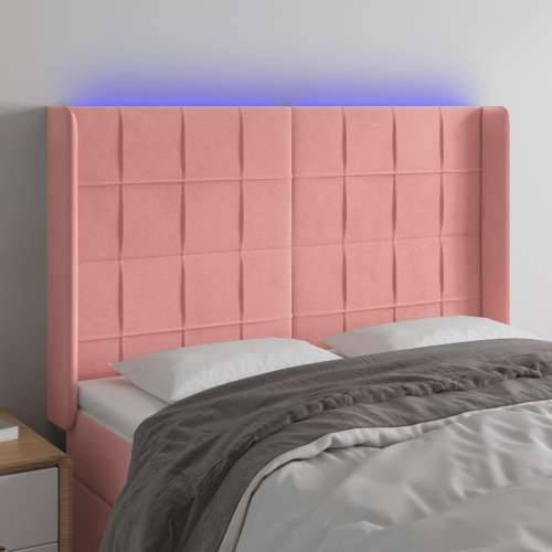 LED uzglavlje ružičasto 147x16x118/128 cm baršunasto - Ružičasta 147 x 16 x 118/128 cm 1 Cijena