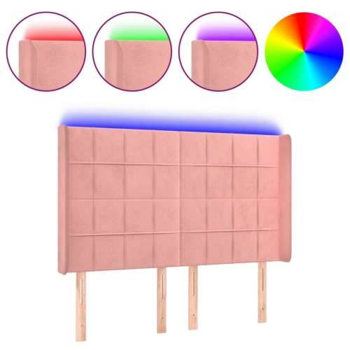 LED uzglavlje ružičasto 147x16x118/128 cm baršunasto - Ružičasta 147 x 16 x 118/128 cm 1 Cijena