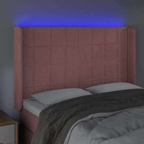 LED uzglavlje ružičasto 147x16x118/128 cm baršunasto - Ružičasta 147 x 16 x 118/128 cm 1 Cijena