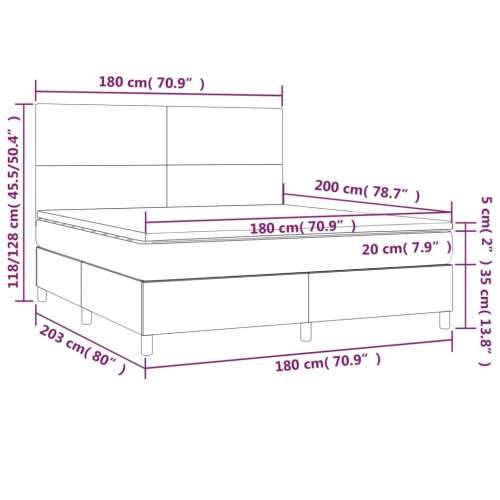 Krevet box spring s madracem LED krem 180x200 cm od tkanine - Krema 180 x 200 cm Gladak dizajn Cijena
