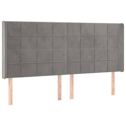 LED uzglavlje svjetlosivo 183 x 16 x 118/128 cm baršunasto - Svjetlosiva 183 x 16 x 118/128 cm 1 Cijena