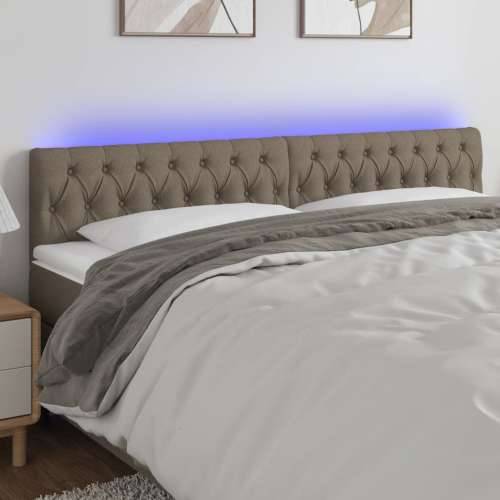 LED uzglavlje smeđesivo 180 x 7 x 78/88 cm od tkanine - Sivo-smeđa 180 x 7 x 78/88 cm 1 Cijena