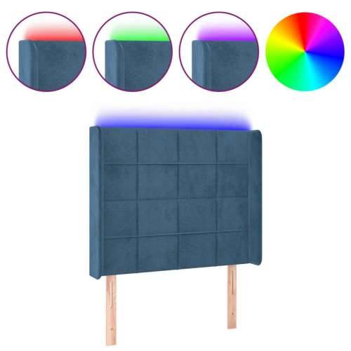 LED uzglavlje tamnoplavo 93x16x118/128 cm baršunasto - Tamno plava 93 x 16 x 118/128 cm 1 Cijena