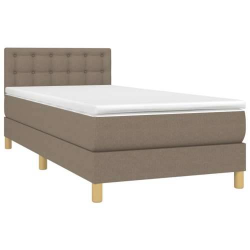 Krevet box spring s madracem LED smeđesivi 100x200 cm tkanina - Sivo-smeđa 100 x 200 cm gumbi Cijena