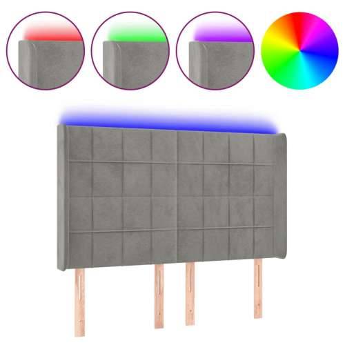 LED uzglavlje svjetlosivo 147 x 16 x 118/128 cm baršunasto - Svjetlosiva 147 x 16 x 118/128 cm 1 Cijena