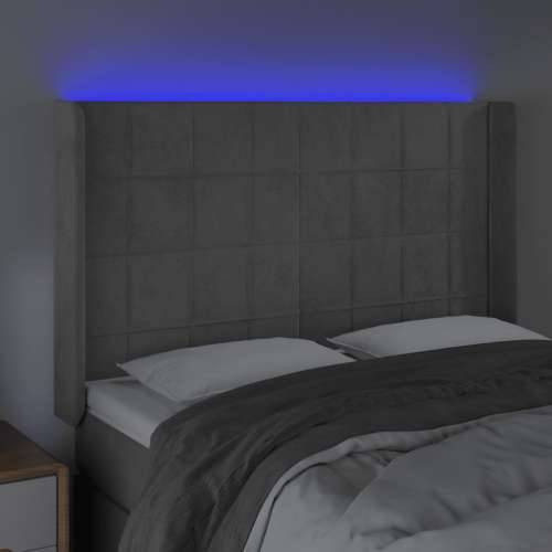 LED uzglavlje svjetlosivo 147 x 16 x 118/128 cm baršunasto - Svjetlosiva 147 x 16 x 118/128 cm 1 Cijena