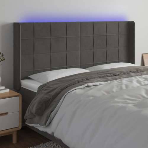 LED uzglavlje tamnosivo 163x16x118/128 cm baršunasto - Tamno siva 163 x 16 x 118/128 cm 1 Cijena
