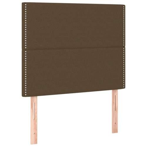 Krevet box spring s madracem LED tamnosmeđi 120x200 cm tkanina - Tamno smeđa 120 x 200 cm Obično s čavlima Cijena