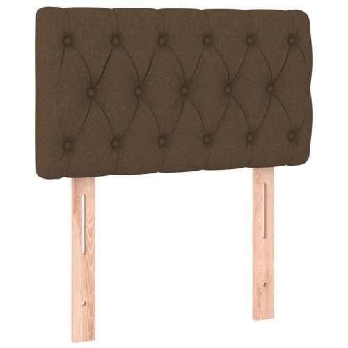 Krevet box spring s madracem LED tamnosmeđi 80 x 200 cm tkanina - Tamno smeđa 80 x 200 cm Dizajn s gumbima Cijena