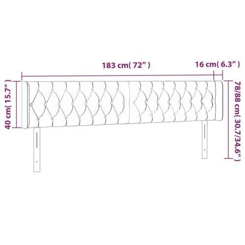 LED uzglavlje smeđesivo 183x16x78/88 cm od tkanine - Sivo-smeđa 183 x 16 x 78/88 cm 1 Cijena
