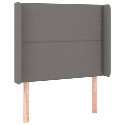 Krevet box spring s madracem LED tamnosivi 100x200 cm tkanina - Tamno siva 100 x 200 cm Obično s čavlima Cijena