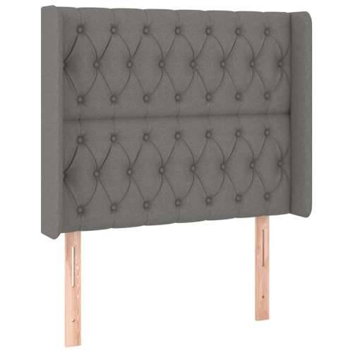Krevet box spring s madracem LED tamnosivi 100x200 cm tkanina - Tamno siva 100 x 200 cm Dizajn s gumbima Cijena
