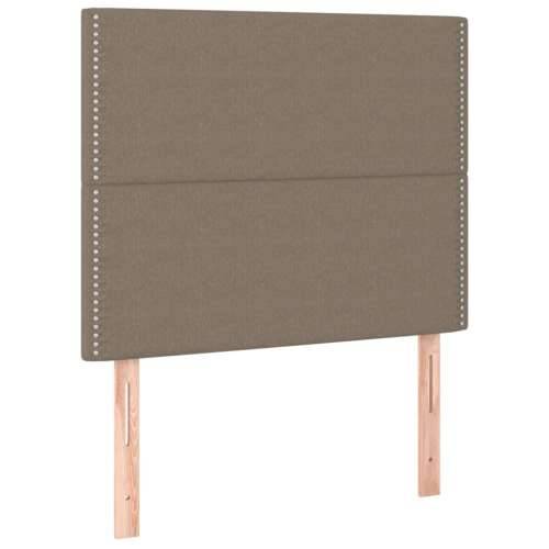 Krevet box spring s madracem LED smeđesivi 90x200 cm tkanina - Sivo-smeđa 90 x 200 cm Obično s čavlima Cijena