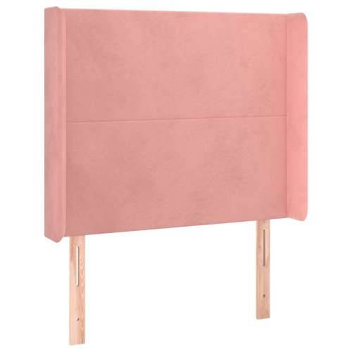 Krevet box spring s madracem LED ružičasti 80x200 cm baršunasti - Ružičasta 80 x 200 cm Gladak dizajn Cijena