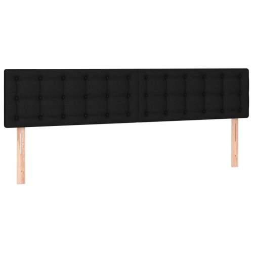 Krevet box spring s madracem LED crni 180x200 cm od tkanine  - Crna 180 x 200 cm gumbi Cijena