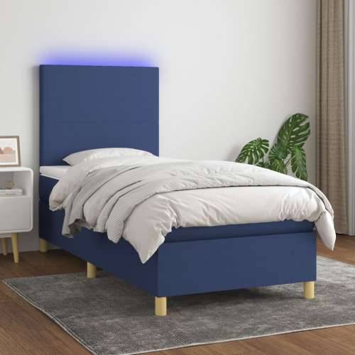 Krevet box spring s madracem LED plavi 80 x 200 cm od tkanine - Plava 80 x 200 cm Gladak dizajn Cijena