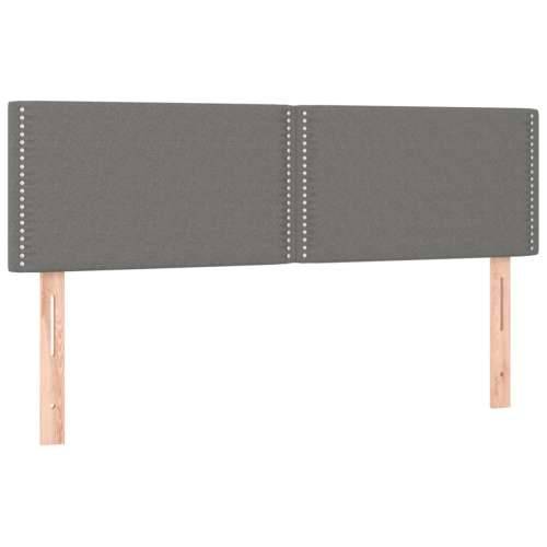 Krevet box spring s madracem LED tamnosivi 140x190 cm tkanina - Tamno siva 140 x 190 cm Obično s čavlima Cijena
