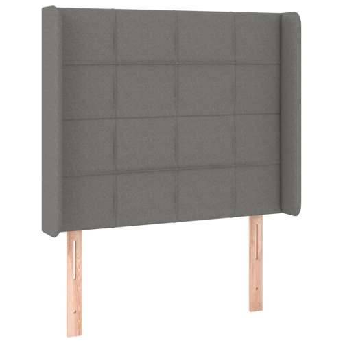 Krevet box spring s madracem LED tamnosivi 90x200 cm tkanina - Tamno siva 90 x 200 cm Blok s kvadratima Cijena