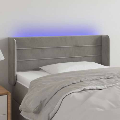 LED uzglavlje svjetlosivo 103x16x78/88 cm baršunasto - Svjetlosiva 103 x 16 x 78/88 cm 1 Cijena