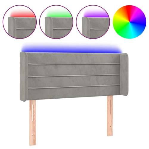 LED uzglavlje svjetlosivo 103x16x78/88 cm baršunasto - Svjetlosiva 103 x 16 x 78/88 cm 1 Cijena