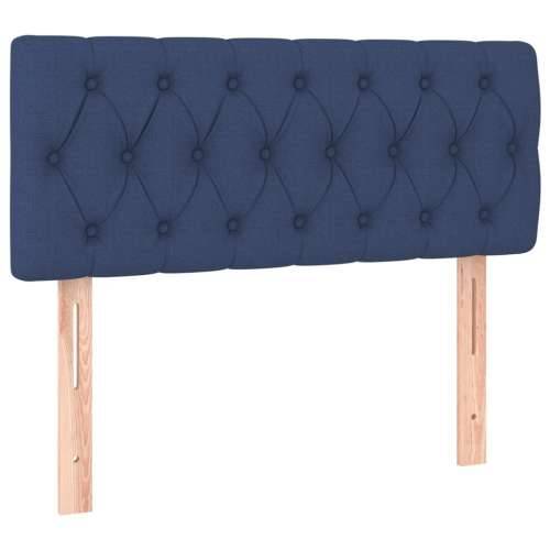 Krevet box spring s madracem LED plavi 90x200 cm od tkanine - Plava 90 x 200 cm Dizajn s gumbima Cijena