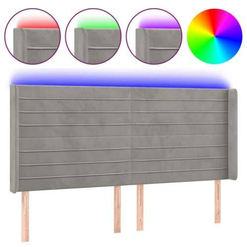 LED uzglavlje svjetlosivo 163 x 16 x 118/128 cm baršunasto - Svjetlosiva 163 x 16 x 118/128 cm 1 Cijena