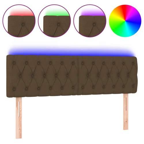 LED uzglavlje tamnosmeđe 144 x 7 x 78/88 cm od tkanine - Tamno smeđa 144 x 7 x 78/88 cm 1 Cijena