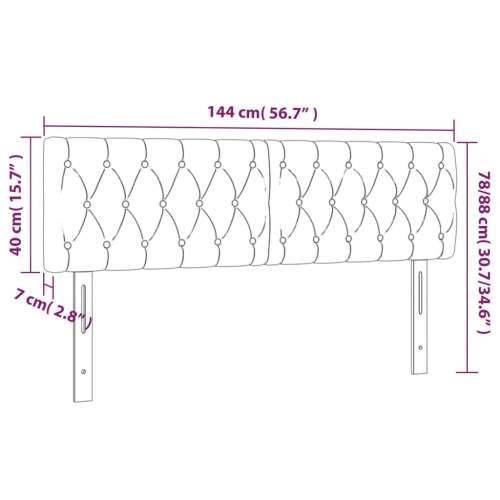 LED uzglavlje tamnosmeđe 144 x 7 x 78/88 cm od tkanine - Tamno smeđa 144 x 7 x 78/88 cm 1 Cijena