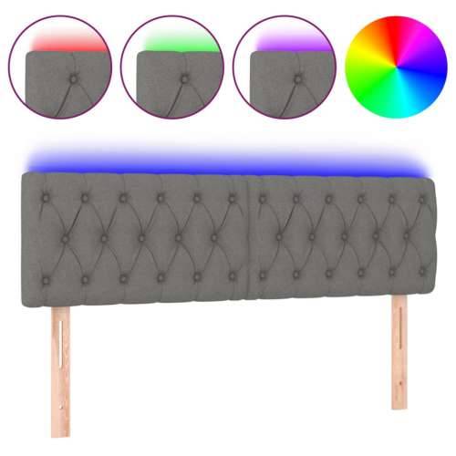 LED uzglavlje tamnosivo 160 x 7 x 78/88 cm od tkanine - Tamno siva 160 x 7 x 78/88 cm 1 Cijena