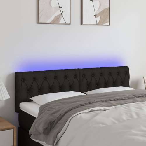 LED uzglavlje crno 160 x 7 x 78/88 cm od tkanine - Crna 160 x 7 x 78/88 cm 1 Cijena