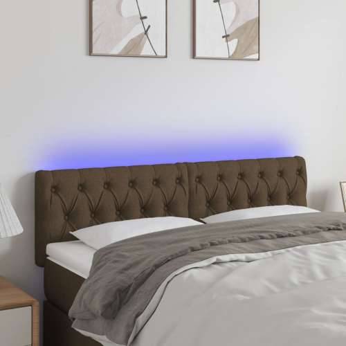 LED uzglavlje tamnosmeđe 160 x 7 x 78/88 cm od tkanine - Tamno smeđa 160 x 7 x 78/88 cm 1 Cijena