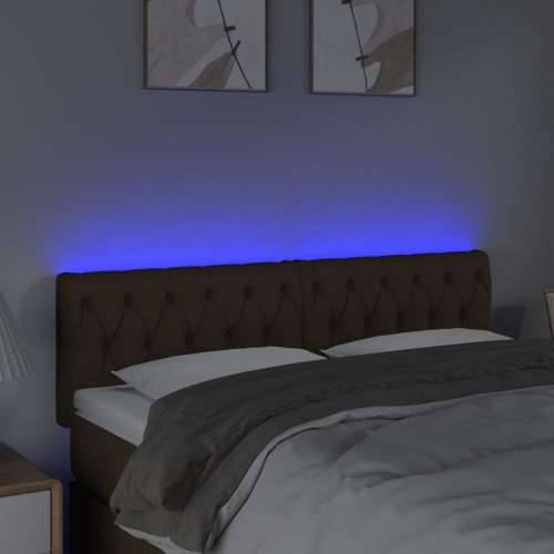 LED uzglavlje tamnosmeđe 160 x 7 x 78/88 cm od tkanine - Tamno smeđa 160 x 7 x 78/88 cm 1 Cijena