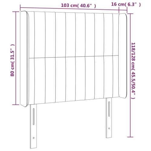 LED uzglavlje crno 103 x 16 x 118/128 cm od tkanine - Crna 103 x 16 x 118/128 cm 1 Cijena