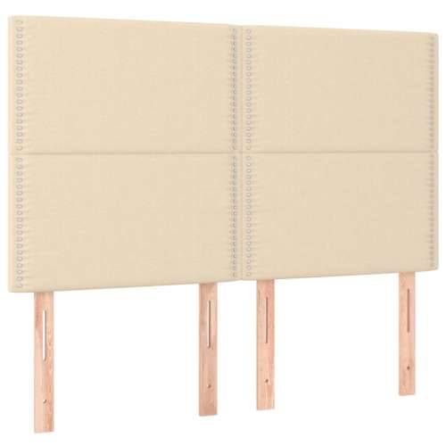Krevet box spring s madracem LED krem 140x200 cm od tkanine - Krema 140 x 200 cm Obično s čavlima Cijena